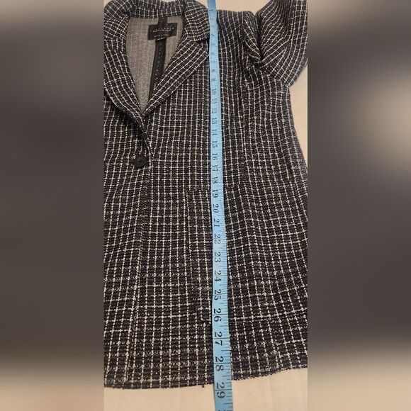 Sanctuary Johnnie Plaid Blazer Tweed Black Gray w/silver threads Size Small - Picture 8 of 11